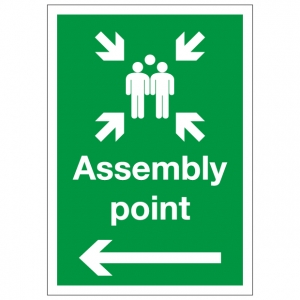 Assembly Point Arrow Left Safety Sign
