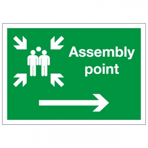 Assembly Point Arrow Right Safety Sign