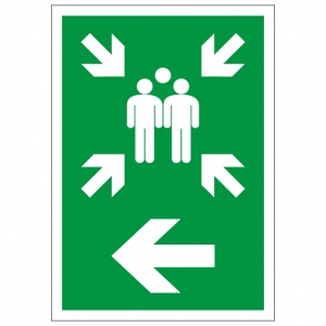 Assembly Point Arrow Left Safety Sign