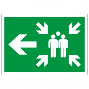 Assembly Point Arrow Left Safety Sign