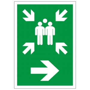 Assembly Point Arrow Right Safety Sign