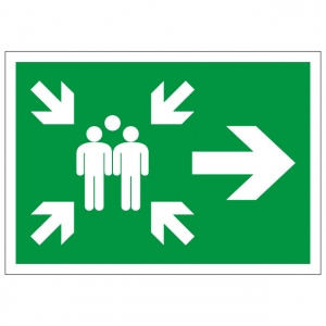 Assembly Point Arrow Right Safety Sign