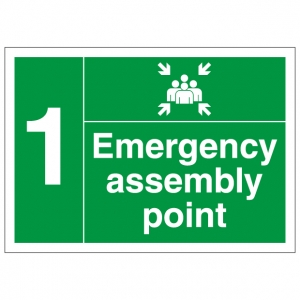 Emergency Assembly Point Number 1 Safety Sign