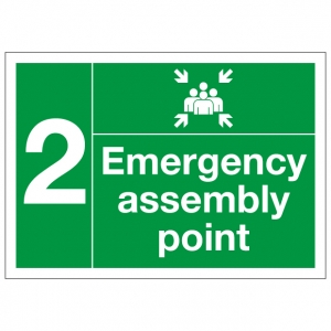 Emergency Assembly Point Number 2 Safety Sign
