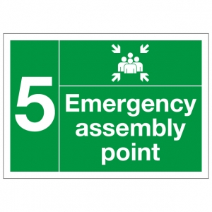 Emergency Assembly Point Number 4 Safety Sign