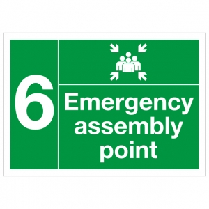 Emergency Assembly Point Number 4 Safety Sign