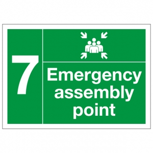 Emergency Assembly Point Number 4 Safety Sign
