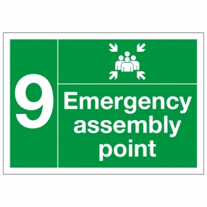 Emergency Assembly Point Number 8 Safety Sign