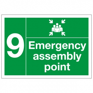 Emergency Assembly Point Number 8 Safety Sign