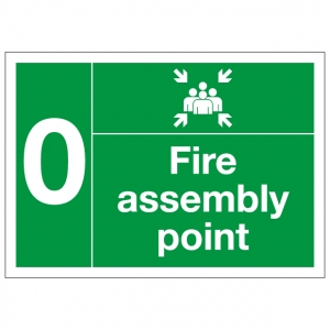Fire Assembly Point Number 0 Safety Sign