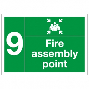 Fire Assembly Point Number 9 Safety Sign