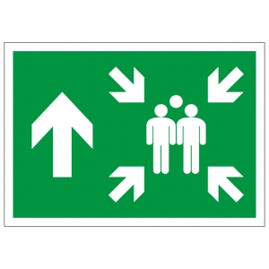 Assembly Point Up Arrow Safety Sign