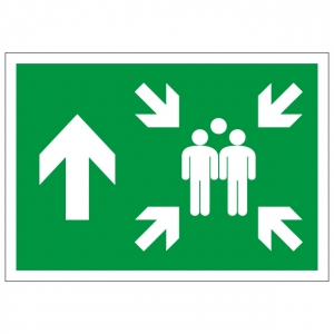 Assembly Point Up Arrow Safety Sign