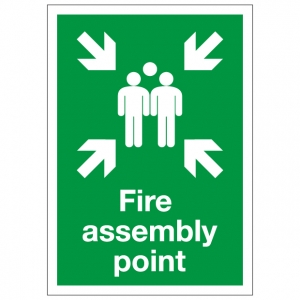 Assembly Point Up Arrow Safety Sign