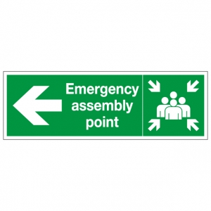 Fire Assembly Point Right Arrow Safety Sign