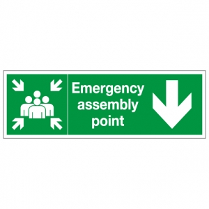 Fire Assembly Point Right Arrow Safety Sign