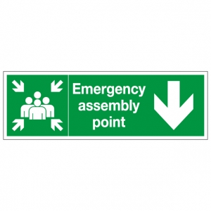 Fire Assembly Point Right Arrow Safety Sign