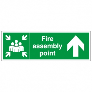 Fire Assembly Point Right Arrow Safety Sign