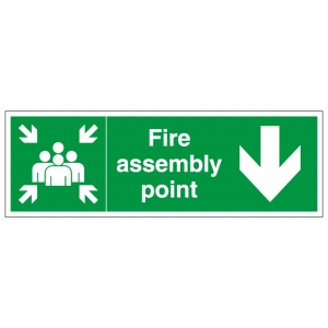 Fire Assembly Point Right Arrow Safety Sign