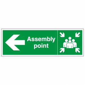 Fire Assembly Point Right Arrow Safety Sign