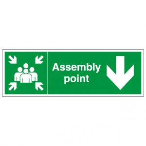 Fire Assembly Point Right Arrow Safety Sign