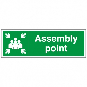 Fire Assembly Point Right Arrow Safety Sign