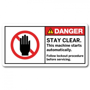 Stay Clear Machine Starts Without Warning