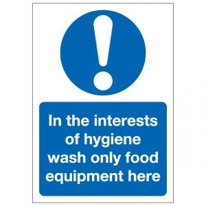 In The Interests Of Hygiene Wash Only Food Equipment Here