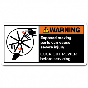 Exposed Moving Parts Can Cause Severe Injury Lock Out Power Before Servicing