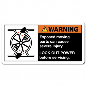 Exposed Moving Parts Can Cause Severe Injury Lock Out Power Before Servicing