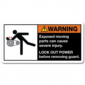 Exposed Moving Parts Can Cause Severe Injury Lock Out Power Before Removing Guard