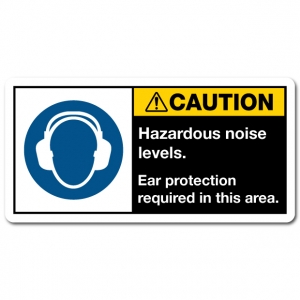 Hazardous Noise Levels Ear Protection Required In This Area