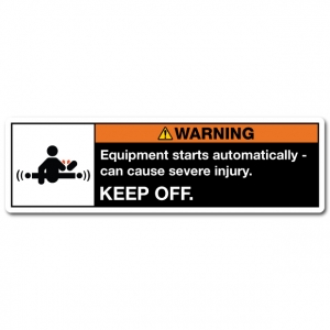 Equipment Starts Automatically Can Cause Severe Injury Keep Off