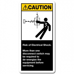 Risk Of Electrical Shock More Than One Disconnect Switch May Be Required To De-energize The Equipment Before Servicing