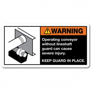 Operating Conveyor Without Lineshaft Guard Can Cause Severe Injury Keep Guard In Place