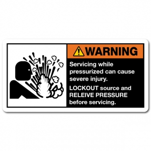 Servicing While Pressurized Can Cause Severe Injury Lockout Source And Releive Pressure Before Servicing