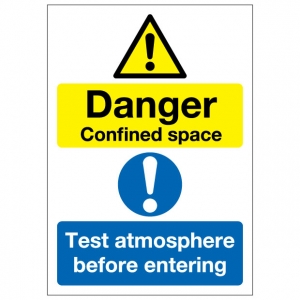 Danger Confined Space Test Atmosphere Before Entering