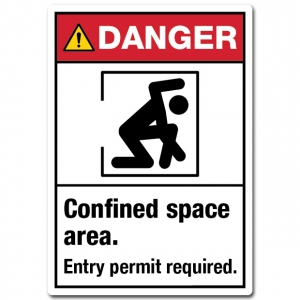 Danger Confined Space Entry Permit Required