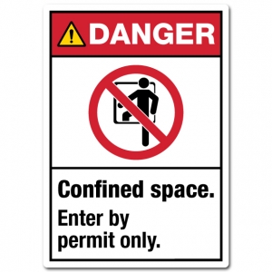 Danger Confined Space Enter By Permit Only