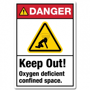Danger Keep Out Oxygen Deficient Confined Space