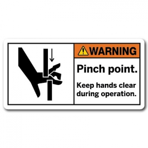 Pinch Point Keep Hands Clear During Operation