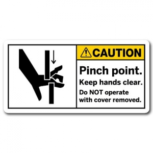Pinch Point Keep Hands Clear Do Not Operate With Cover Removed
