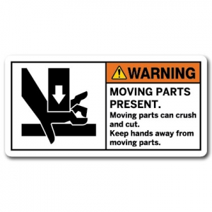 Moving Parts Present Moving Parts Can Crush And Cut Keep Hands Away From Moving Parts