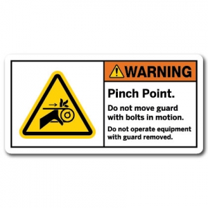 Pinch Point Do Not Move Guard With Bolts In Motion