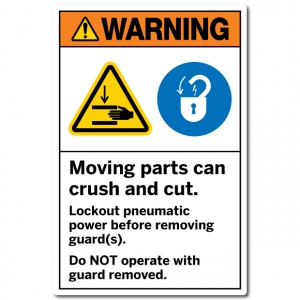 Moving Parts Can Crush And Cut Lockout Pneumatic Power Before Removing Guard - Guards