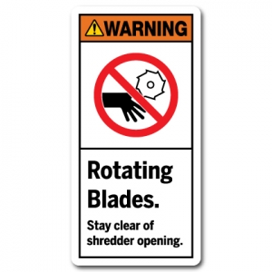 Rotating Blades Stay Clear Of Shredder Opening