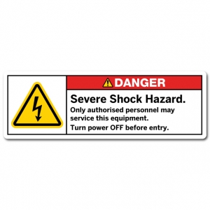 Severe Shock Hazard Only Authorised Personnel May Service This Equipment Turn Power Off Before Entry