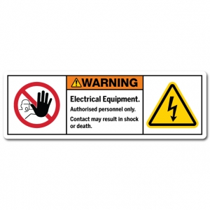 Electrical Equipment Authorised Personnel Only Contact May Result In Shock Or Death