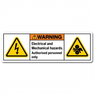 Electrical And Mechanical Hazards Authorised Personnel Only