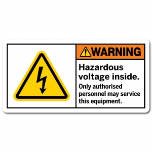 Hazardous Voltage Inside Only Authorised Personnel May Service This Equipment